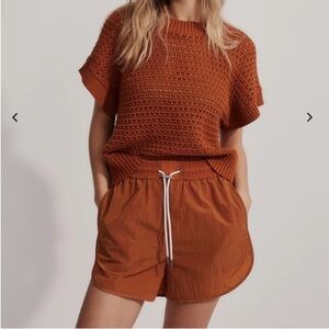 Varley Harmon high rise short 4 shimmer shell shorts XXS